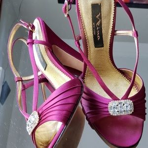 Nina Fuschia  Satin and Crystal Dress Shoes